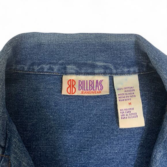 Vintage 90s Bill Blass Fitted Denim Jacket-Size Medium - Picture 3 of 9
